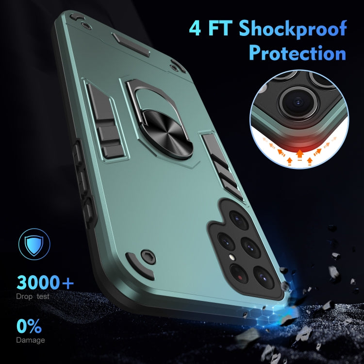 For Samsung Galaxy S25 Ultra 5G Shockproof Metal Ring Holder Phone Case(Green) - Galaxy S25 Ultra 5G Cases by PMC Jewellery | Online Shopping South Africa | PMC Jewellery | Buy Now Pay Later Mobicred