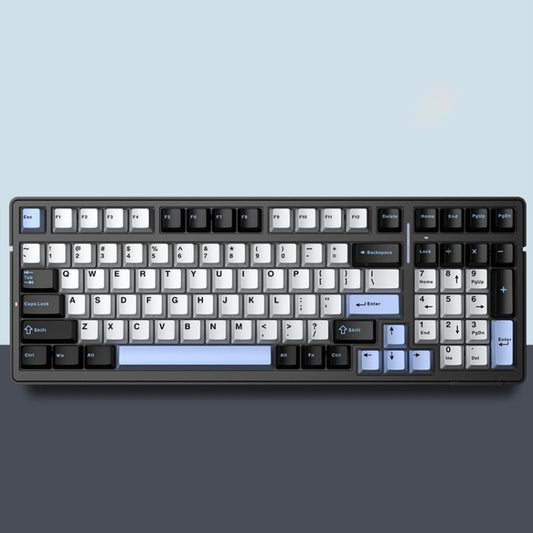 AULA F99 99 Keys Wired/2.4G/Bluetooth Three Model Customized RGB Mechanical Keyboard(Black White Blue) - free shipping - PMC Jewellery - Order now!