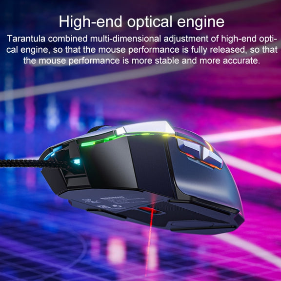 AULA S12 Pro 12800DPI Wired RGB Gaming Mouse(White)