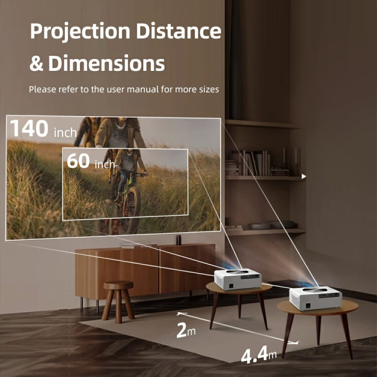 AUN AKEY7 MAX 1920x1080P HD Android LCD Projector EU Plug(White)