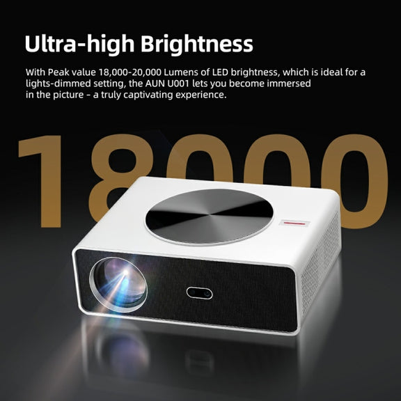 AUN AKEY7 MAX 1920x1080P HD Android LCD Projector EU Plug(White)
