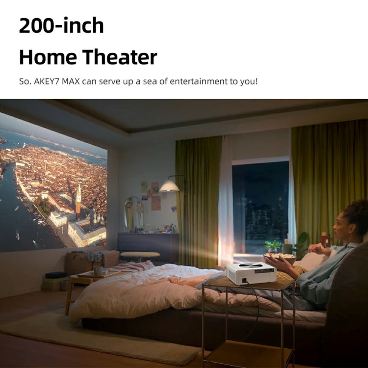 AUN AKEY7 MAX 1920x1080P HD Android LCD Projector EU Plug(White)