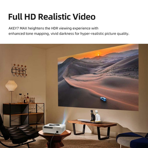 AUN AKEY7 MAX 1920x1080P HD Android LCD Projector AU Plug(White)