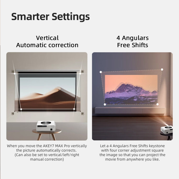 AUN AKEY7 MAX 1920x1080P HD Android LCD Projector EU Plug(White)