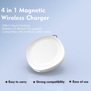 4 in 1 Portable Smart Watch Magnetic Wireless Charger(Black)