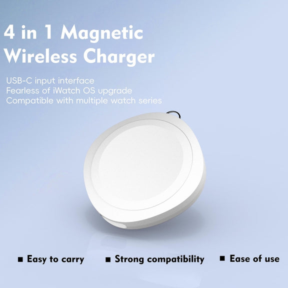 4 in 1 Portable Smart Watch Magnetic Wireless Charger(Black)