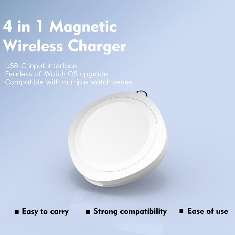4 in 1 Portable Smart Watch Magnetic Wireless Charger(Black)