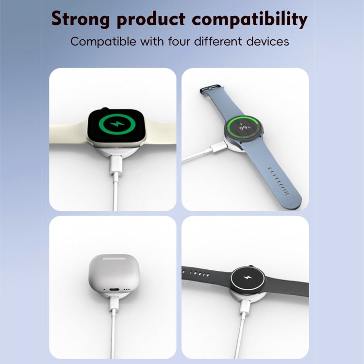 4 in 1 Portable Smart Watch Magnetic Wireless Charger(Black)
