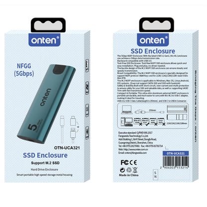 Onten UCA321 5Gbps M.2 M-key NGFF SSD Enclosure - free shipping - PMC Jewellery - Order now!
