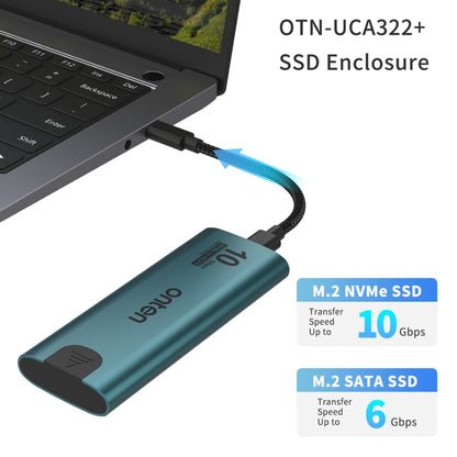 Onten UCA322+ 10Gbps M.2 M-key NVMe NGFF SSD Enclosure - free shipping - PMC Jewellery - Order now!