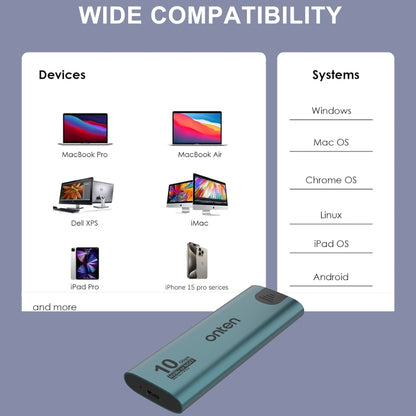 Onten UCA322+ 10Gbps M.2 M-key NVMe NGFF SSD Enclosure - free shipping - PMC Jewellery - Order now!