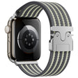 For Apple Watch 42mm / 41mm / 40mm / 38mm Parachute Buckle 4-Stripe Braided Nylon Watch Band(Grey Light Yellow) - free shipping - PMc TechLife - Order now!