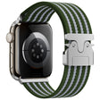 For Apple Watch 42mm / 41mm / 40mm / 38mm Parachute Buckle 4-Stripe Braided Nylon Watch Band(Green White) - free shipping - PMc TechLife - Order now!