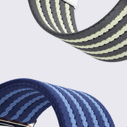 For Apple Watch 46mm / 49mm / 45mm / 44mm Parachute Buckle 4-Stripe Braided Nylon Watch Band(Full Blue)