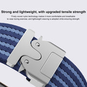 For Apple Watch 46mm / 49mm / 45mm / 44mm Parachute Buckle 4-Stripe Braided Nylon Watch Band(Black Grey)