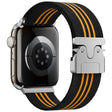 For Apple Watch 46mm / 49mm / 45mm / 44mm Parachute Buckle 3-Stripe Braided Nylon Watch Band(Black Orange) - Watch Bands by PMc TechLife | Online Shopping South Africa | PMc TechLife | Buy Now Pay Later Mobicred