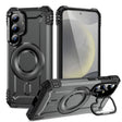 For Samsung Galaxy S25 5G Lens Holder MagSafe Phone Case(Grey) - Galaxy S25 5G Cases by PMC Jewellery | Online Shopping South Africa | PMC Jewellery | Buy Now Pay Later Mobicred