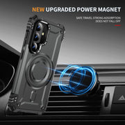 For Samsung Galaxy S25 5G Lens Holder MagSafe Phone Case(Grey)