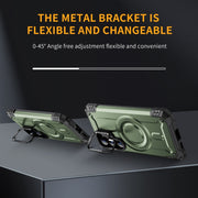 For Samsung Galaxy S25 5G Lens Holder MagSafe Phone Case(Army Green)