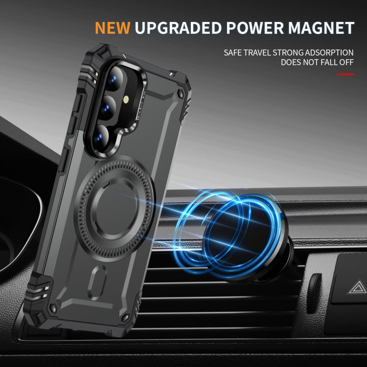 For Samsung Galaxy S25+ 5G Lens Holder MagSafe Phone Case(Grey) - free shipping - PMC Jewellery - Order now!