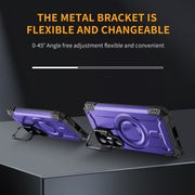 For Samsung Galaxy S25+ 5G Lens Holder MagSafe Phone Case(Purple)
