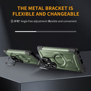 For Samsung Galaxy S25 Ultra 5G Lens Holder MagSafe Phone Case(Army Green)