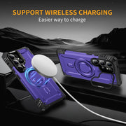 For Samsung Galaxy S25 Ultra 5G Lens Holder MagSafe Phone Case(Purple)
