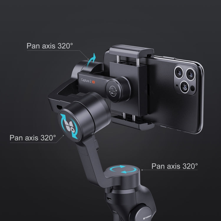 FUNSNAP Capture 2s Smart 3-Axis Handheld Gimbal Phone Live Stabilizer, Combo Version(Black) - free shipping - PMC Jewellery - Order now!