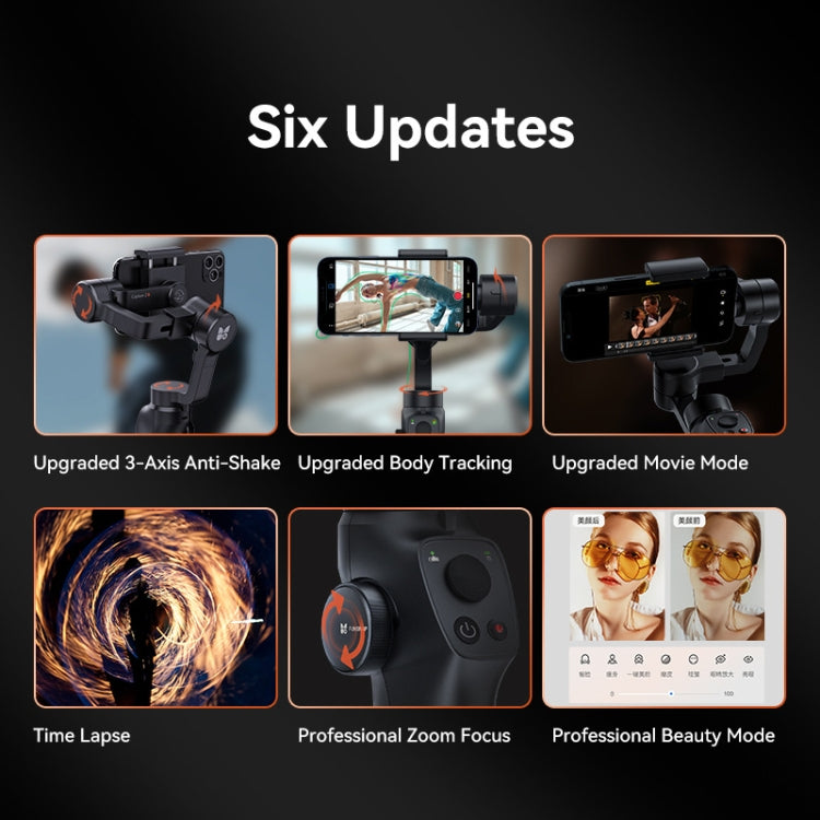 FUNSNAP Capture 2s Smart 3-Axis Handheld Gimbal Phone Live Stabilizer, Combo Version(Black) - free shipping - PMC Jewellery - Order now!