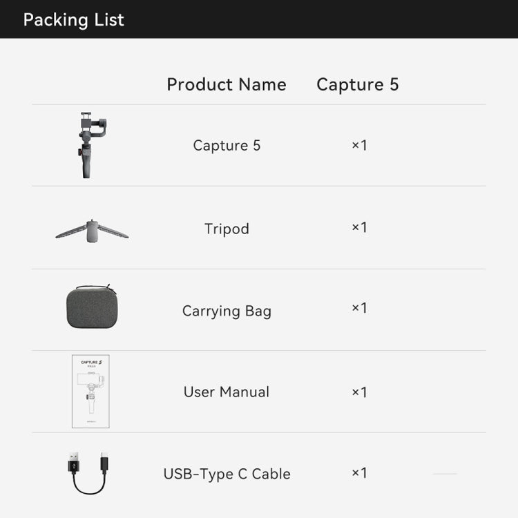 FUNSNAP Capture 5 Professional 3-Axis Handheld Gimbal Phone Live Stabilizer, Basic Version(Grey) - free shipping - PMC Jewellery - Order now!