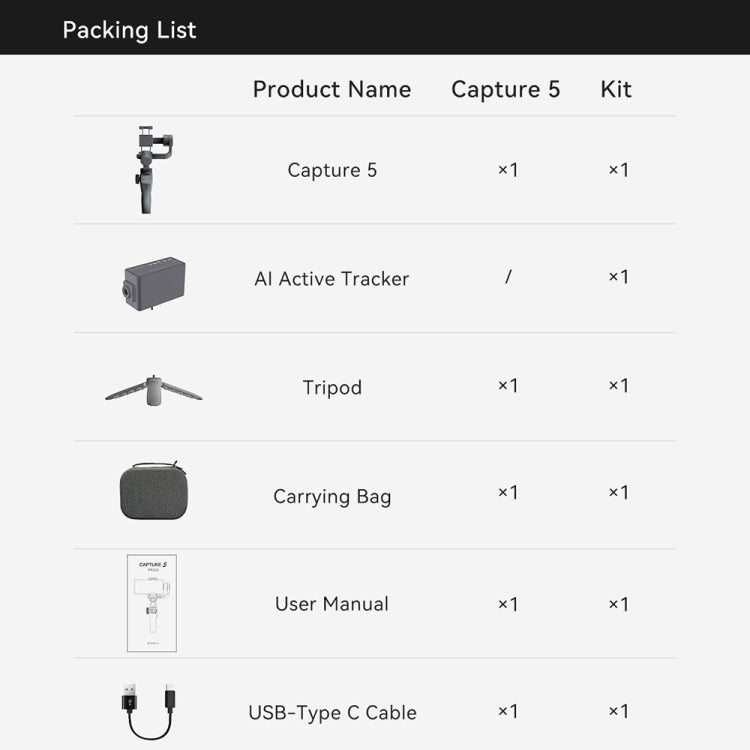 FUNSNAP Capture 5 Professional 3-Axis Handheld Gimbal Phone Live Stabilizer, Combo Version(Grey) - free shipping - PMC Jewellery - Order now!