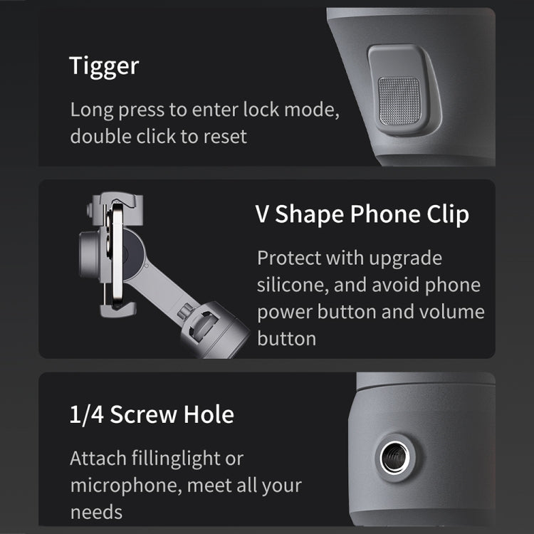 FUNSNAP Capture 5 Professional 3-Axis Handheld Gimbal Phone Live Stabilizer, Combo Version(Grey) - free shipping - PMC Jewellery - Order now!