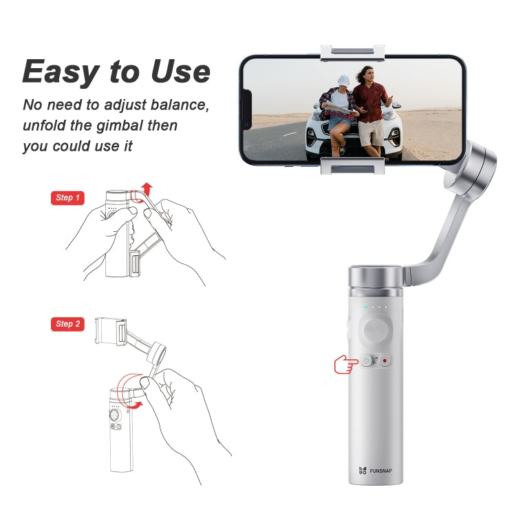 FUNSNAP Capture π Aluminum Alloy Arm 3-Axis Handheld Phone Gimbal, Combo Version(Grey) - free shipping - PMC Jewellery - Order now!