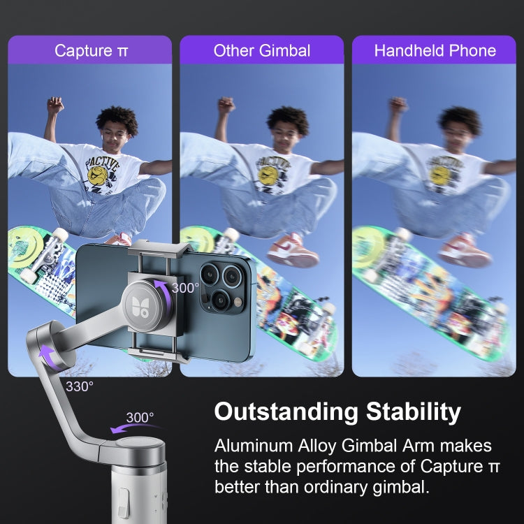 FUNSNAP Capture �� Aluminum Alloy Arm 3-Axis Handheld Phone Gimbal, Combo Version(Grey) - free shipping - PMC TechLife - Order now!
