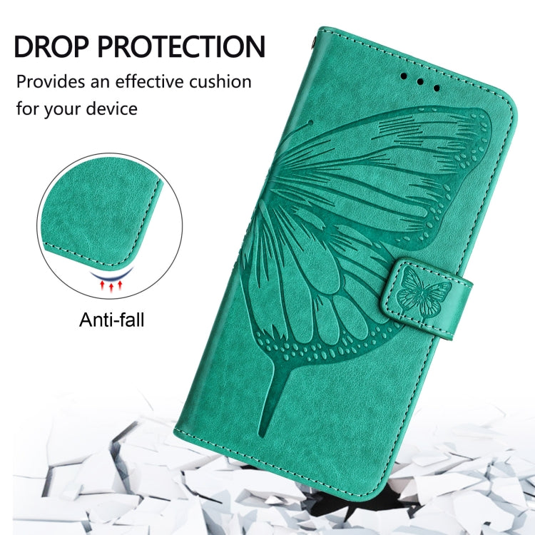 For Doogee N55 Plus Embossed Butterfly Leather Phone Case(Green) - Doogee Cases by PMC TechLife | Online Shopping South Africa | PMC TechLife | Buy Now Pay Later Mobicred