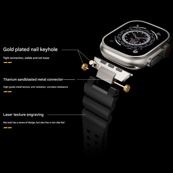 For Apple Watch 42mm / 41mm / 40mm / 38mm Cool Dual-Row Holes Silicone Watch Band(Grey Silver)