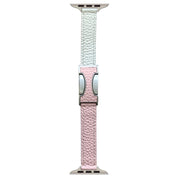 For Apple Watch 46mm / 49mm / 45mm / 44mm 14mm Magnetic Buckle Litchi Leather Watch Band(Pink Beige)