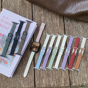 For Apple Watch 46mm / 49mm / 45mm / 44mm 14mm Magnetic Buckle Litchi Leather Watch Band(Pink Beige)