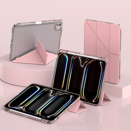 For iPad Pro 13 2024 mutural Y-Shape Deformation Leather Tablet Case(Pink) - free shipping - PMC Jewellery - Order now!