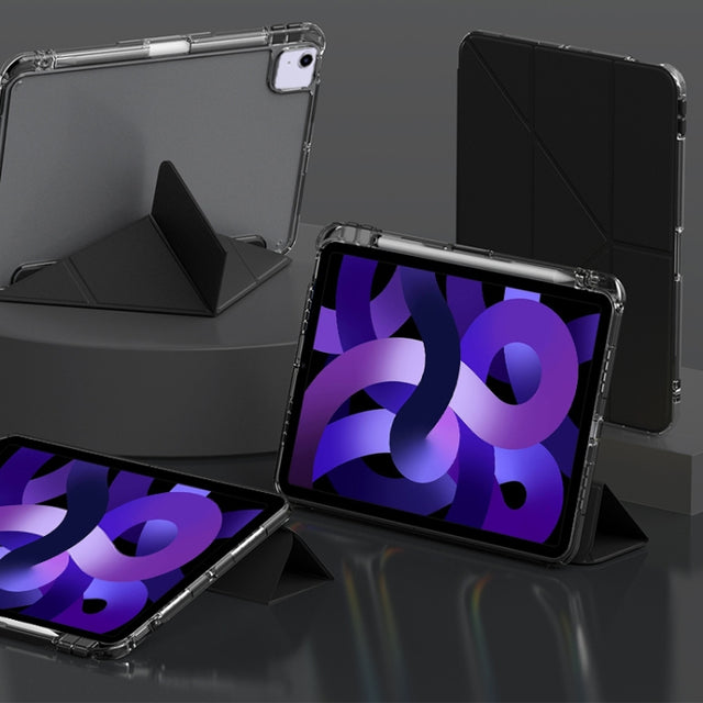 For iPad Air 11 2025 / 2024 mutural Y-Shape Deformation Leather Tablet Case(Black)