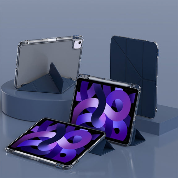 For iPad Air 11 2025 / 2024 mutural Y-Shape Deformation Leather Tablet Case(Navy Blue)