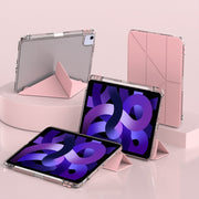 For iPad Air 11 2025 / 2024 mutural Y-Shape Deformation Leather Tablet Case(Pink)