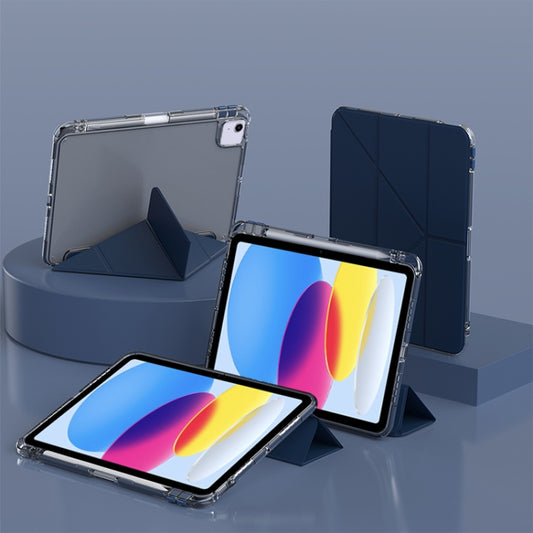 For iPad 2025 / 2022 mutural Y-Shape Deformation Leather Tablet Case(Navy Blue) - free shipping - PMC Jewellery - Order now!