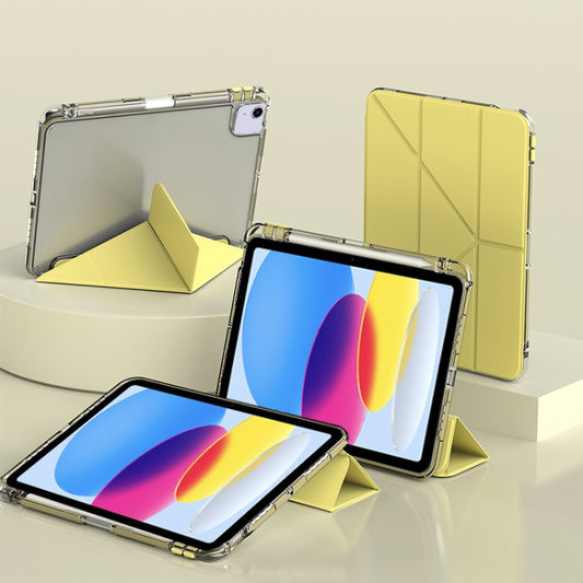For iPad 2025 / 2022 mutural Y-Shape Deformation Leather Tablet Case(Yellow) - free shipping - PMC Jewellery - Order now!