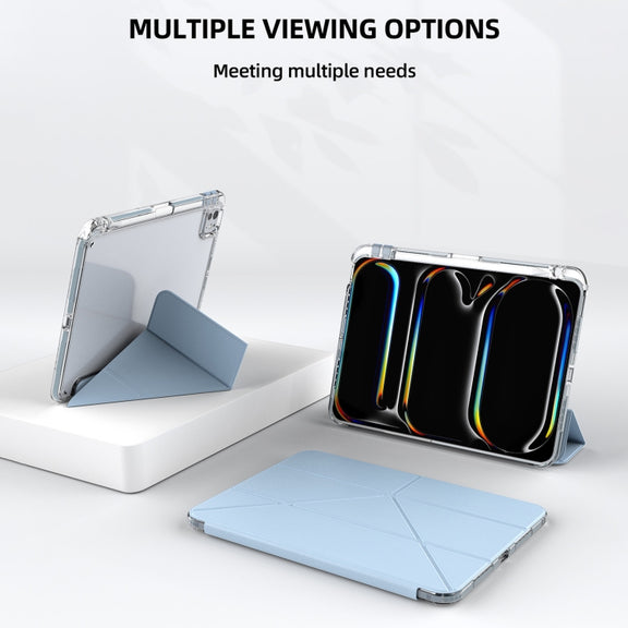 For iPad Air 13 2024 / 2025 mutural Y-Shape Deformation Leather Tablet Case(Navy Blue)