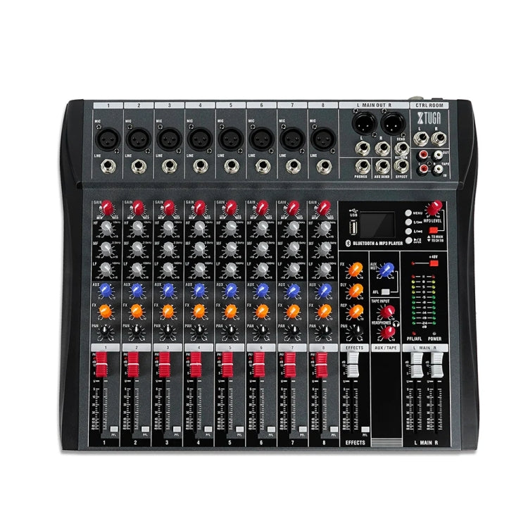 XTUGA CT80X 8-Channels Audio Mixer DJ Mixing Console with 48V Power Supply(US Plug) - Live Sound Effects Processors by XTUGA | Online Shopping South Africa | PMC TechLife | Buy Now Pay Later Mobicred