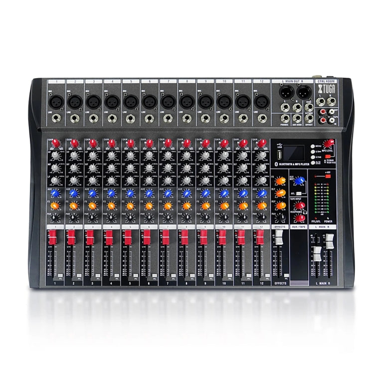 XTUGA CT120X 12-Channels Audio Mixer DJ Mixing Console with 48V Power Supply(EU Plug) - Live Sound Effects Processors by XTUGA | Online Shopping South Africa | PMC TechLife | Buy Now Pay Later Mobicred