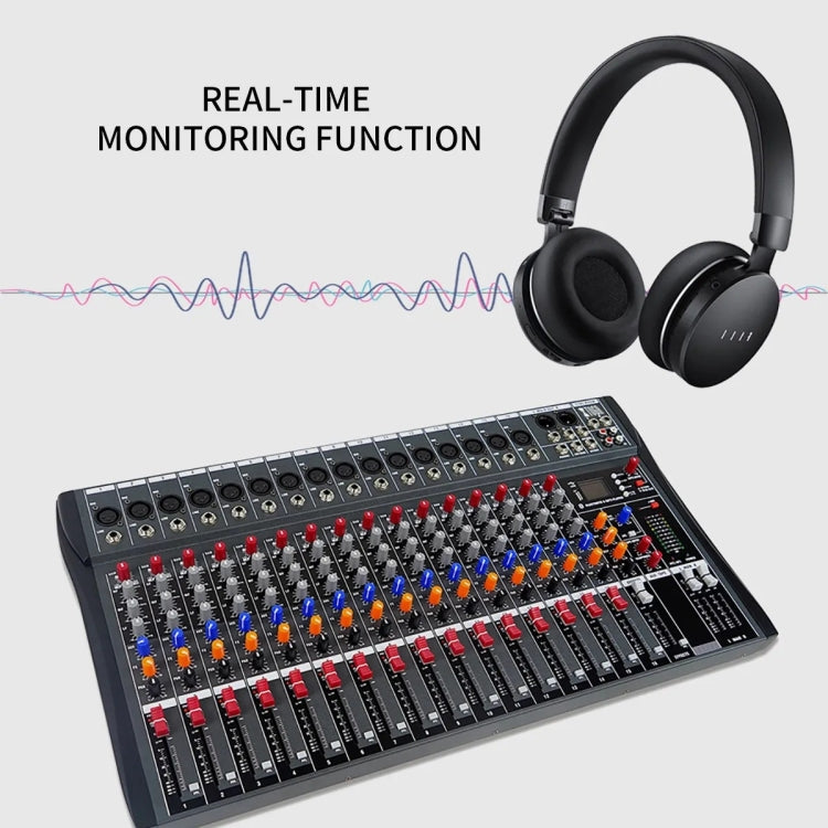 XTUGA CT160X 16-Channels Audio Mixer DJ Mixing Console with 48V Power Supply(AU Plug) - Live Sound Effects Processors by XTUGA | Online Shopping South Africa | PMC TechLife | Buy Now Pay Later Mobicred