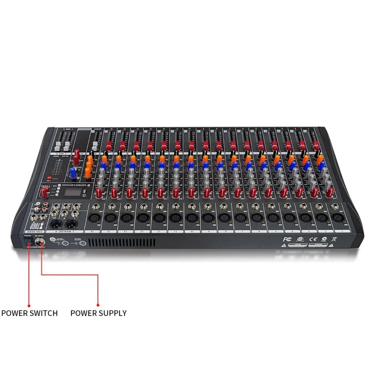 XTUGA CT160X 16-Channels Audio Mixer DJ Mixing Console with 48V Power Supply(UK Plug) - Live Sound Effects Processors by XTUGA | Online Shopping South Africa | PMC TechLife | Buy Now Pay Later Mobicred