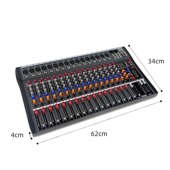 XTUGA CT160X 16-Channels Audio Mixer DJ Mixing Console with 48V Power Supply(EU Plug)